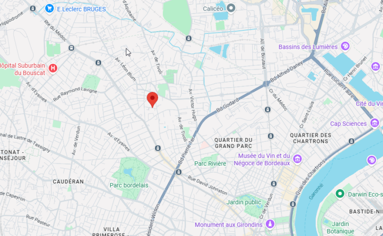 Emplacement des locaux de Thierry au 28 rue blanchard le bouscat